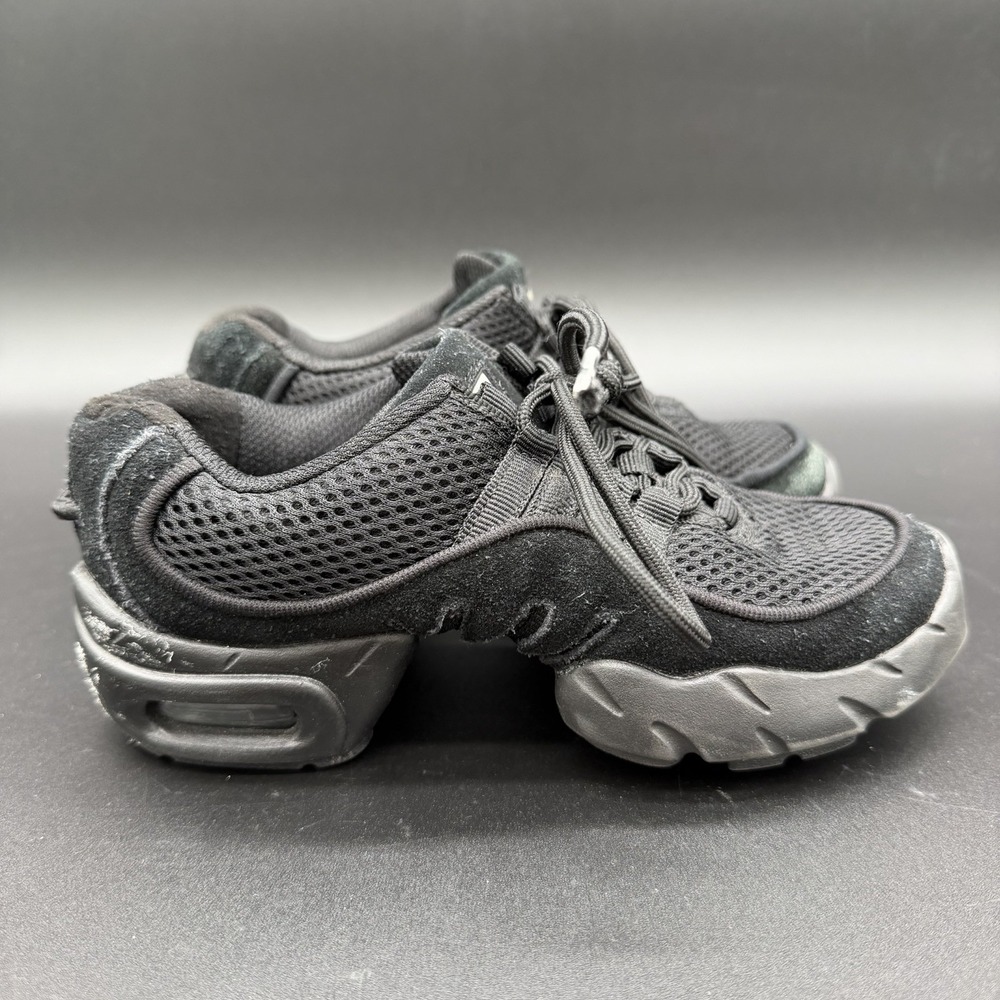 Womens Bloch Boost Split Sole Dance Sneakers Black Mesh Lace Up Size 1.5